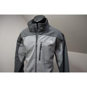 North Face Apex Fleece Softshell Jacket Performance Full Zip Gray Mens Sz XL